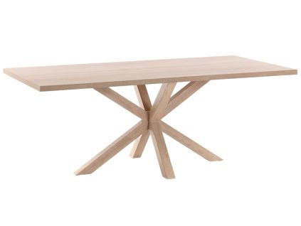 Dubový jídelní stůl Kave Home Argo 160 x 100 cm s přírodní kovovou podnoží