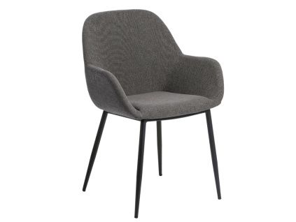 Tmavě šedá látková jídelní židle Kave Home Konna