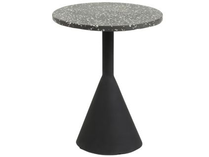 Černý terrazzo odkládací stolek Kave Home Delano 40 cm