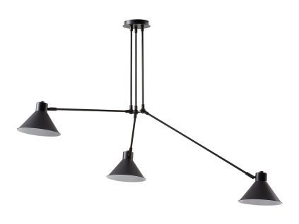 Černé kovové závěsné světlo Kave Home Dione 80 cm