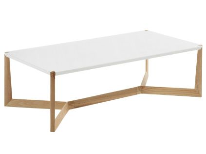 Bílý lakovaný konferenční stolek Kave Home Quatro 120 x 60 cm