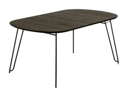 Černý jasanový rozkládací stůl Kave Home Milian 170-320x100 cm