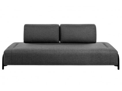 Tmavě šedá látková třímístná pohovka Kave Home Compo 232 cm