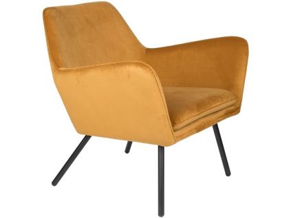 Zlaté sametové lounge křeslo WLL BON