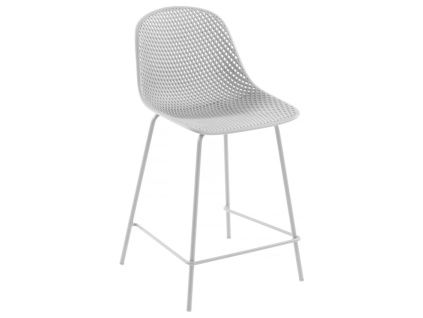 Bílá plastová barová židle Kave Home Quinby 65 cm
