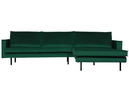 Sametová rohová pohovka Raden 300 cm, pravá