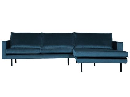 Sametová rohová pohovka Raden 300 cm, pravá