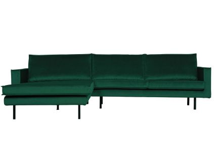 Sametová rohová pohovka Raden 300 cm, levá