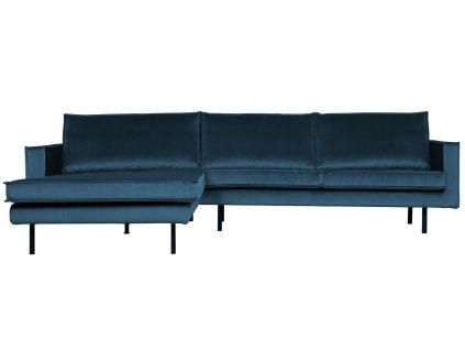 Sametová rohová pohovka Raden 300 cm, levá