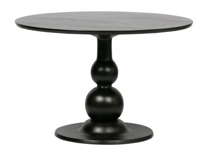 Černý dřevěný kulatý jídelní stůl Boyle 120 cm