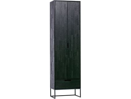 Černá masivní skříň Frax 210 x 60 cm