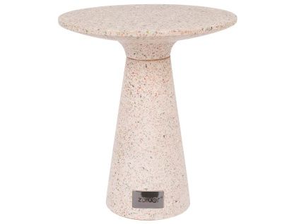 Světle růžový terrazzo odkládací stolek ZUIVER VICTORIA 41 cm