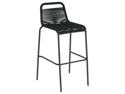Černá pletená barová židle Kave Home Lambton 74 cm