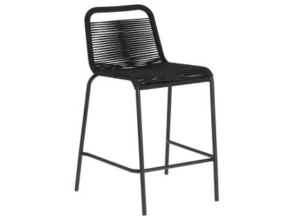 Černá pletená barová židle Kave Home Lambton 62 cm
