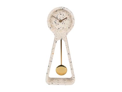 Růžové terrazzo stolní hodiny ZUIVER PENDULUM