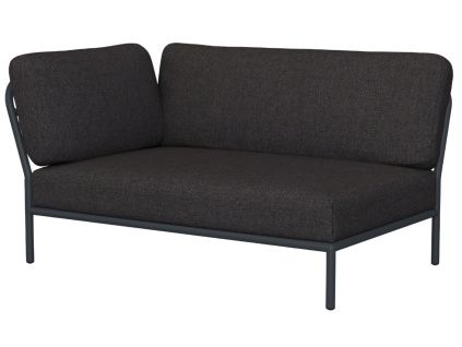 Tmavě šedý látkový rohový modul HOUE Level 140 x 95 cm, levý