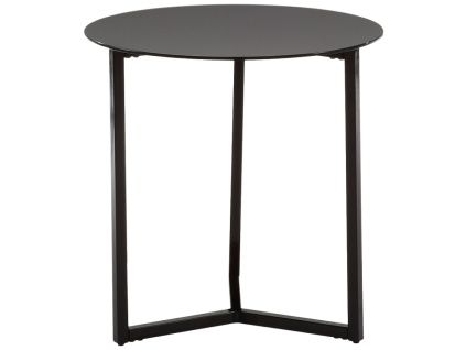 Černý skleněný kulatý odkládací stolek Kave Home Raeam 50 cm