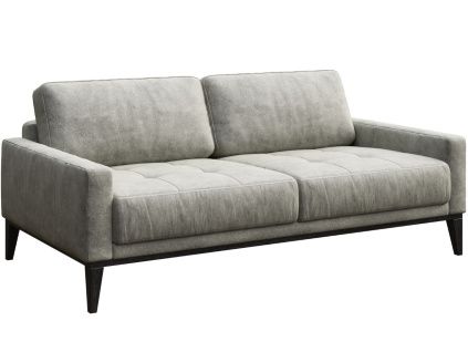 Šedá dvoumístná koženková pohovka MESONICA Musso Tufted 173 cm