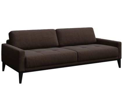 Hnědá třímístná látková pohovka MESONICA Musso Tufted I, 211 cm