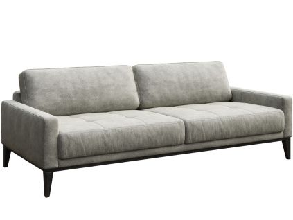 Šedá třímístná koženková pohovka MESONICA Musso Tufted 211 cm