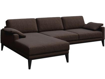 Hnědá látková rohová pohovka MESONICA Musso I, levá, 248 cm