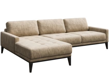 Béžová látková rohová pohovka MESONICA Musso Tufted, levá, 248 cm
