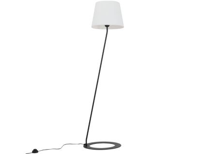 Bílá kovová stojací lampa Shadow