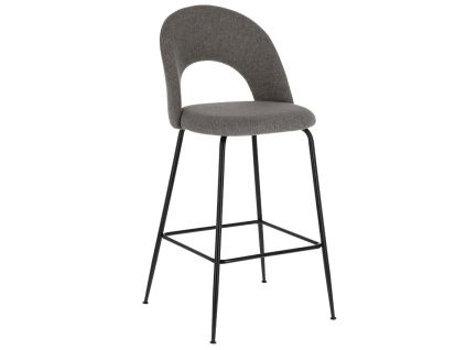 Tmavě šedá látková barová židle Kave Home Mahalia 63 cm