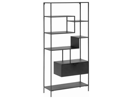 Černý kovový regál Kave Home Shantay 168 x 80 cm
