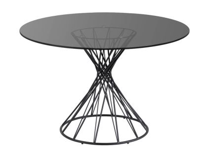Černý skleněný jídelní stůl Kave Home Niut 120 cm