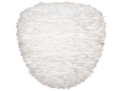 Bílé závěsné světlo Eos Evia Large z pravých husích per Ø 55 cm