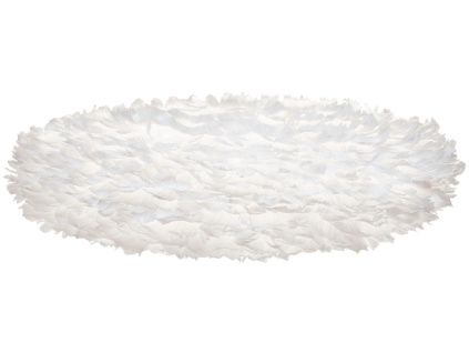 Bílé závěsné světlo Eos Esther Large z pravých husích per 75 cm