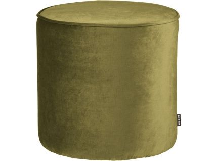 Vojensky zelený sametový taburet Norma 46 cm