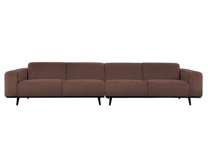 Kávově hnědá látková čtyřmístná pohovka Twilight 372 cm