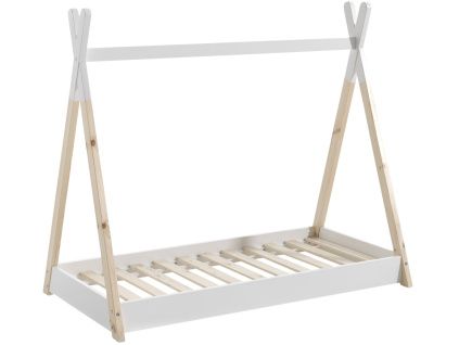 Bílá borovicová postel Vipack Tipi 70x140 cm