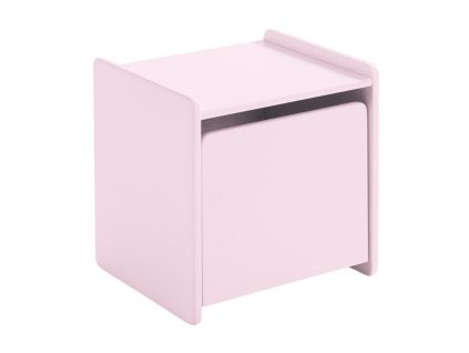 Růžový lakovaný dětský noční stolek Vipack Kiddy 40 x 36 cm