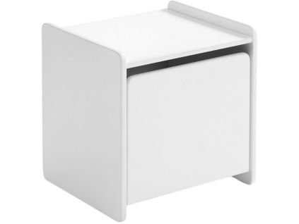 Bílý lakovaný dětský noční stolek Vipack Kiddy 40 x 36 cm