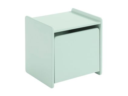 Mátově zelený lakovaný dětský noční stolek Vipack Kiddy 40 x 36 cm