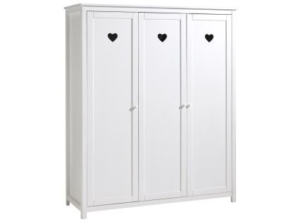 Bílá dřevěná dětská skříň Vipack Amori 159 x 57 cm