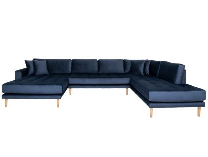 Sametová rohová pohovka Limo 370 x 220 cm, pravá