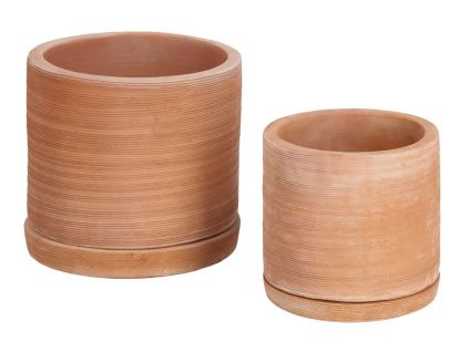 Set dvou terakotových květináčů Kave Home Karlina 35 cm / 27 cm