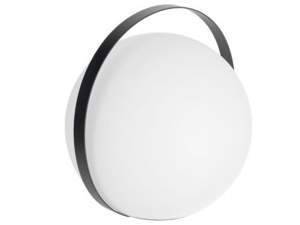 Bílá plastová stolní LED lampa Kave Home Dinesh s černou rukojetí