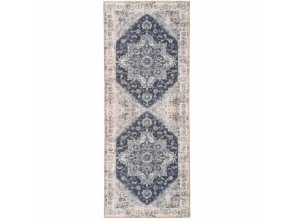 Modro bílý koberec Shola 80 x 200 cm s orientálními vzory