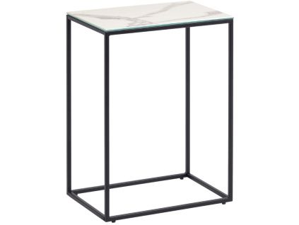 Bílý keramický odkládací stolek Kave Home Rewena 45 x 30 cm