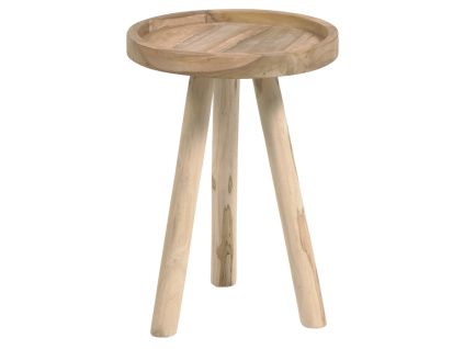 Teakový kulatý odkládací stolek Kave Home Glenda 35 cm