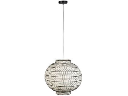 Černobílé vzorované závěsné světlo DUTCHBONE MING 45 cm