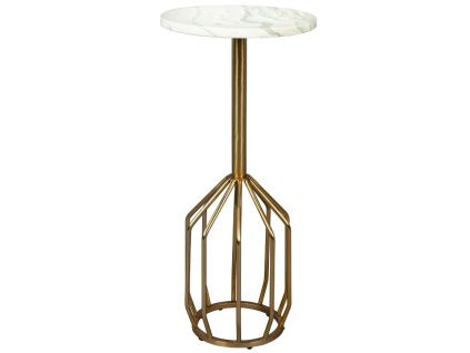 Bílý mramorový odkládací stolek DUTCHBONE SALERNO M 25 cm