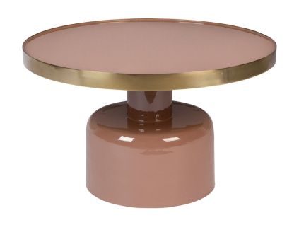Růžový kovový konferenční stolek ZUIVER GLAM 60 cm