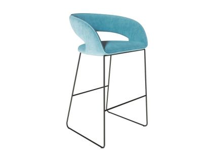 Sametová barová židle Aventino 75 cm