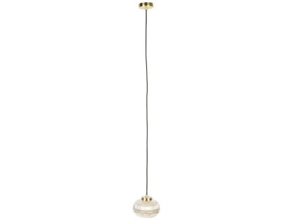 Béžové skleněné závěsné světlo WLL ROBIN 18 cm